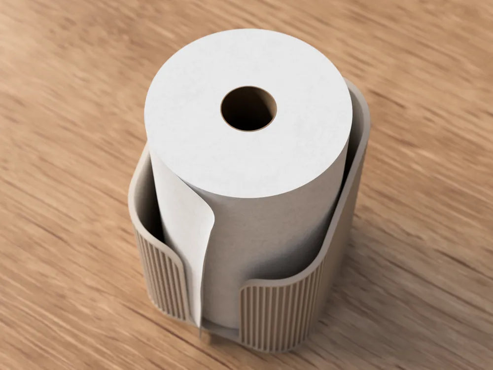 Japandi Paper Towel Holder – Matte Latte