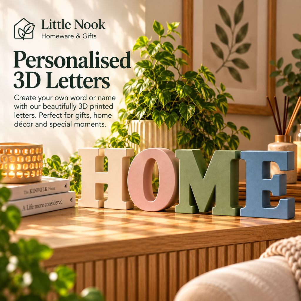 Personalised 3D Letters – Made for Your Nook
