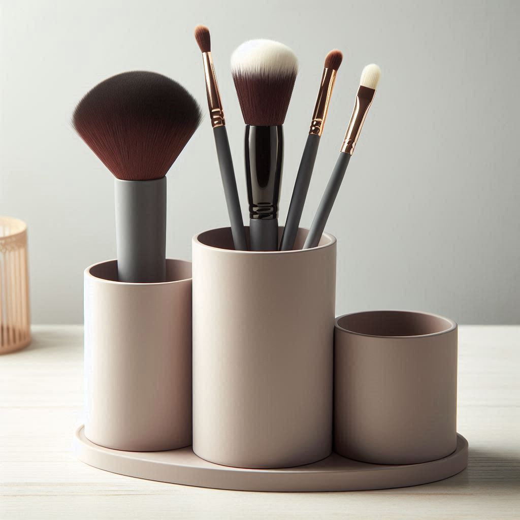 Makeup Organiser & Brush Holder – Latte