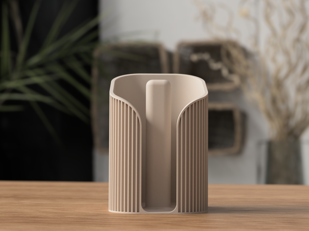 Japandi Paper Towel Holder – Matte Latte