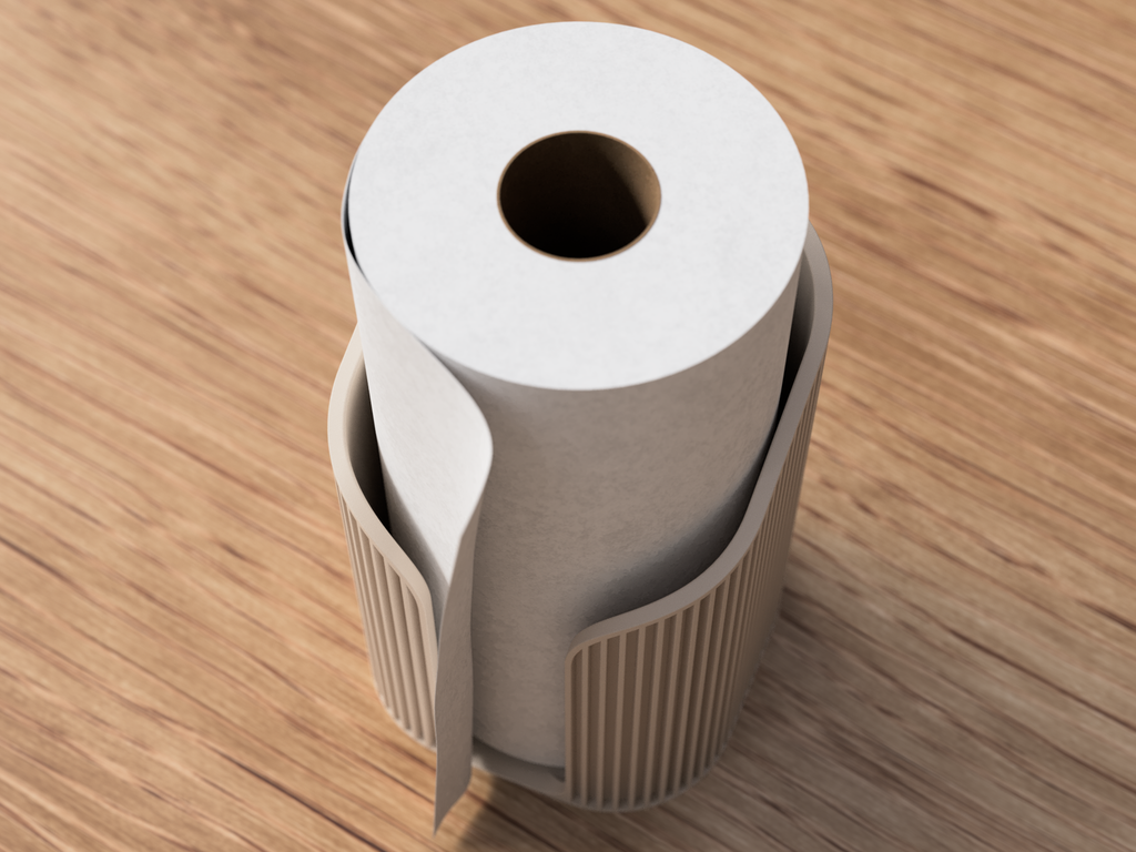 Japandi Paper Towel Holder – Matte Latte