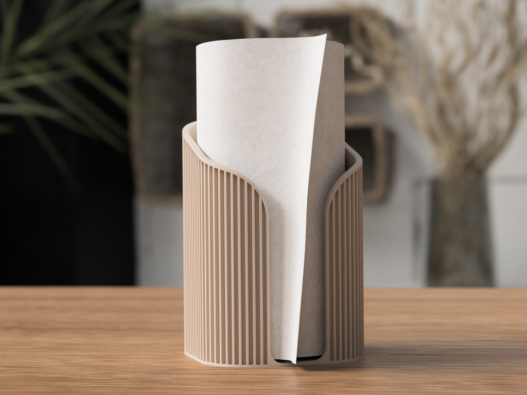 Japandi Paper Towel Holder – Matte Latte