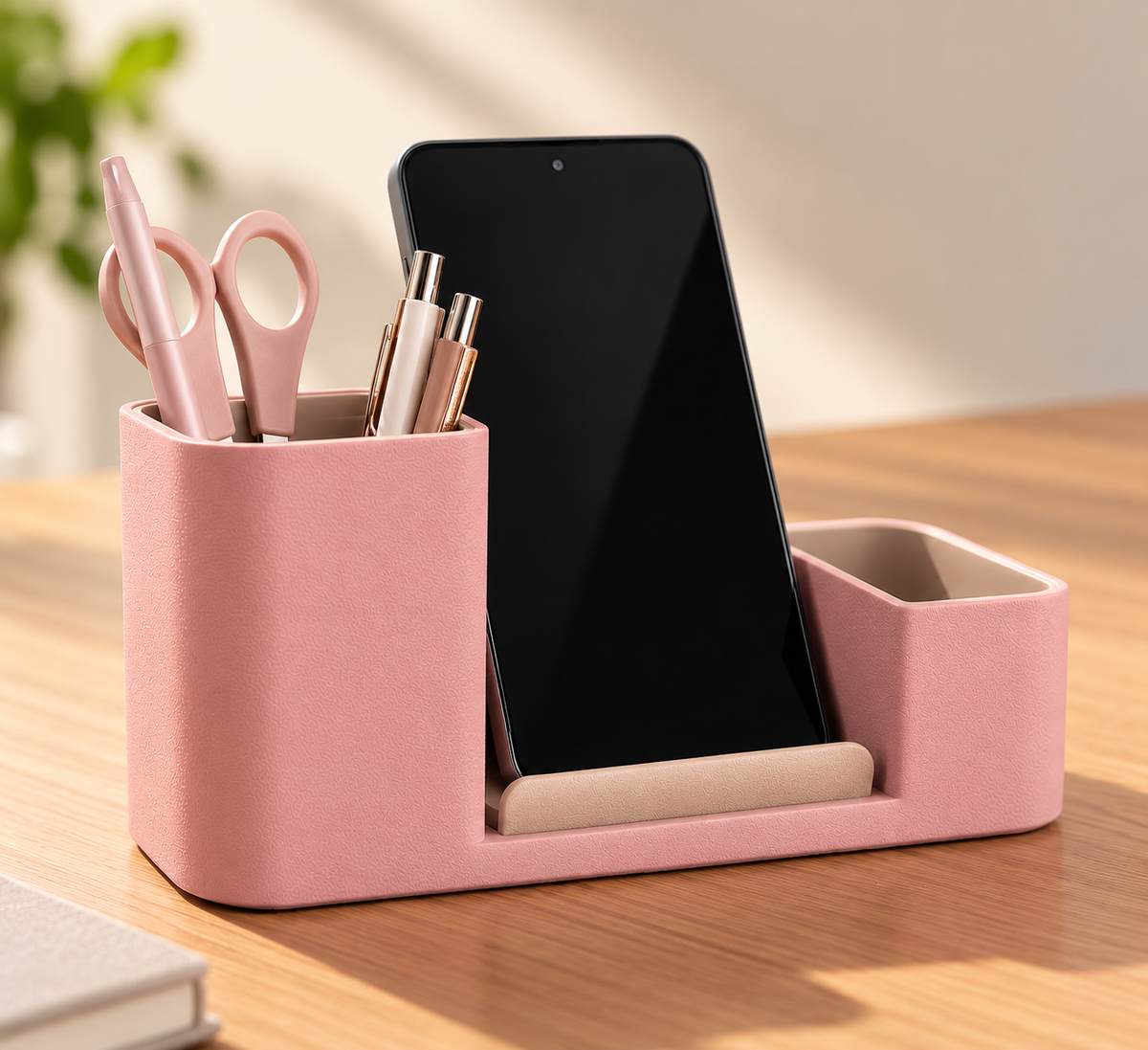 Little Nook Office Desk Organiser in Pink and Cream