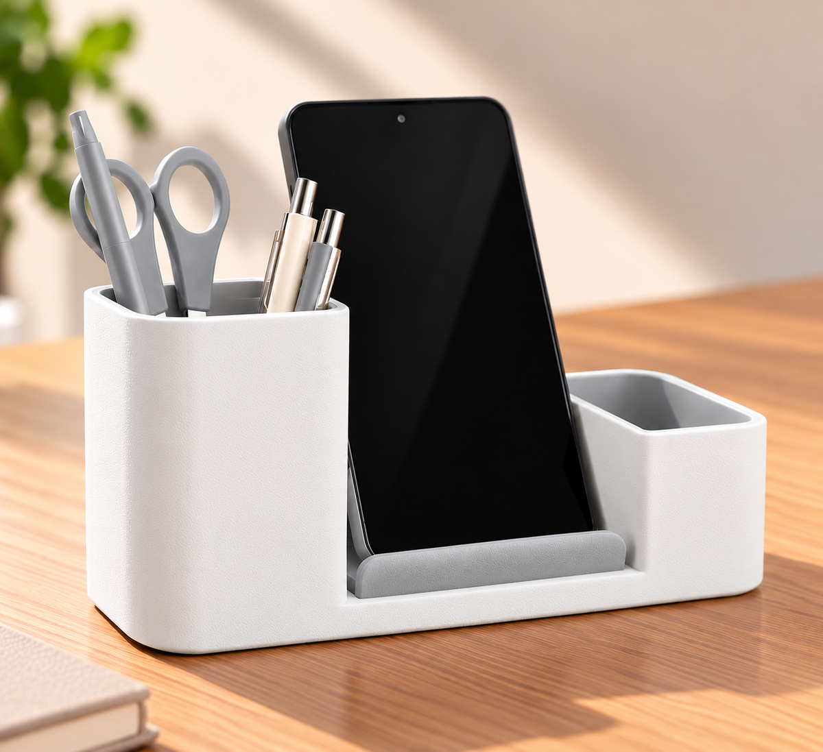 Little Nook Office Desk Organiser in White and Grey