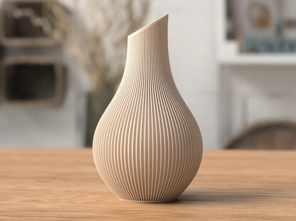 Shizu Japandi Vase in matte latte – front view