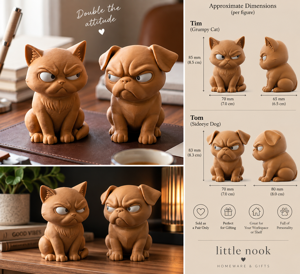 Tim and Tom Sideeye Siblings dimensions and product details